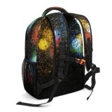 yanfind Children's Backpack  Focus Dark Design Shining Lights Colorful Waterdrops Drop Luminescence Abstract Round Preschool Nursery Travel Bag