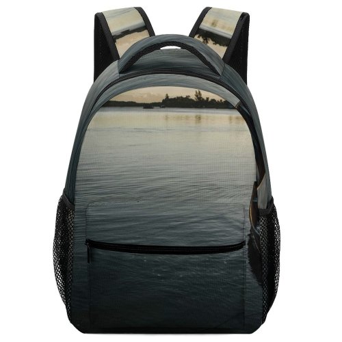 yanfind Children's Backpack Bay Picturesque Serene Coast Dark Rural Silent Ripple  Nobody Sunset Empty Preschool Nursery Travel Bag