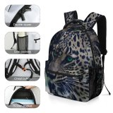 yanfind Children's Backpack Leopard Big Eyes Dangerous Wild Outdoors Portrait Whiskers Hunter Wildlife Danger Preschool Nursery Travel Bag
