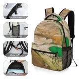 yanfind Children's Backpack Drone Chile Norte Sudamerica Desierto Lagoon Domain Laguna Public Basin Texture Preschool Nursery Travel Bag