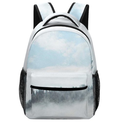 yanfind Children's Backpack Fog Outdoors Oregon Mist Cape  Usa Plant Abies Fir Tree Landscape Preschool Nursery Travel Bag