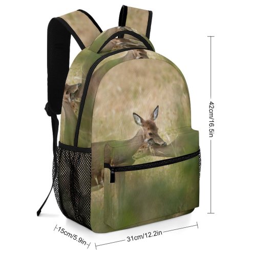 yanfind Children's Backpack Grassland Kruger Buck Park Side Tree Antelope Safari Wood Game Antler Preschool Nursery Travel Bag