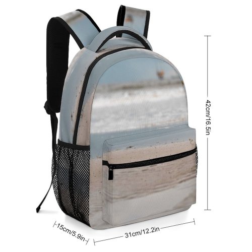 yanfind Children's Backpack Coast Flock Birds States Beach Summer Ocean Shoreline Outdoors Wallpapers Creative Preschool Nursery Travel Bag