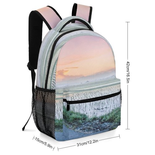 yanfind Children's Backpack Field Grassland Outdoors Countryside Paddy Land Plant Vegetation Road HDR Landscape Morning Preschool Nursery Travel Bag