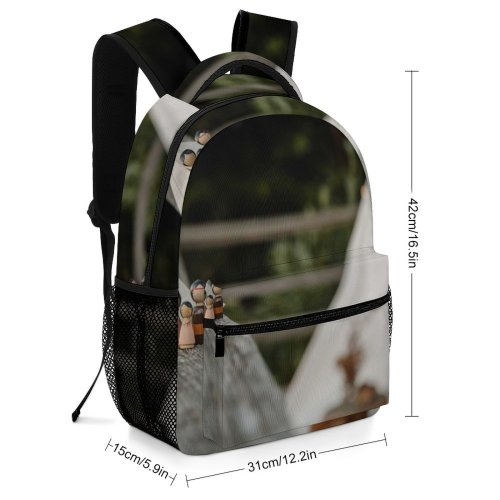 yanfind Children's Backpack  Lifestyle Family Handmade Park Focus Tree Fence Scenery Toy  Little Preschool Nursery Travel Bag