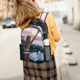 yanfind Children's Backpack Freedom Posing Swimsuit Vacation Raised Hands Sexy Bikini Sunset Travel Leisure Summertime Preschool Nursery Travel Bag