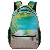 yanfind Children's Backpack  Tree Ball Palm Poolside Wood Wooden Beach Garden Outdoors Resort Pool Preschool Nursery Travel Bag