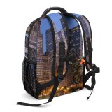 yanfind Children's Backpack Golden Chicago City Illuminated Lights Downtown Cityscape Traveling Light Buildings Preschool Nursery Travel Bag