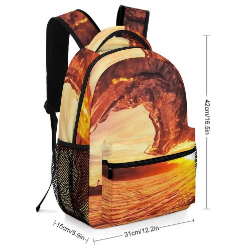 yanfind Children's Backpack Artistic Surf Sunset Landscape Evening  Light  Sunrise Scenic Heart Reflection Preschool Nursery Travel Bag