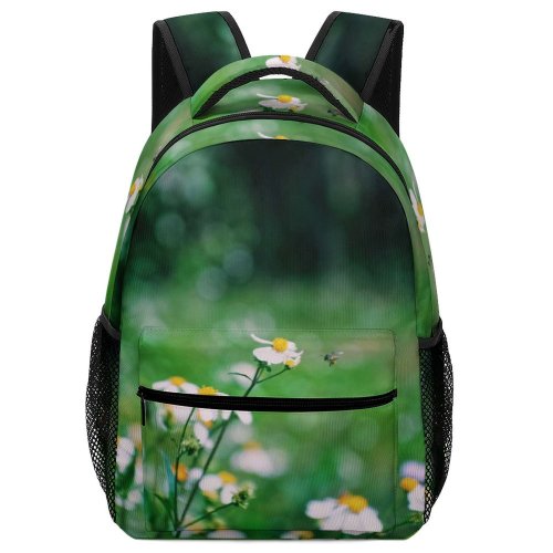 yanfind Children's Backpack Flower Cosmos Dalat Garden Daisy Bee Insect Bokeh Forest Tree Field Flora Preschool Nursery Travel Bag