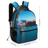 yanfind Children's Backpack Golden Lights Palm Clouds Sunset Landscape Evening Island Beach Preschool Nursery Travel Bag