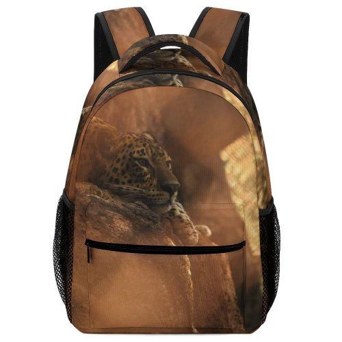yanfind Children's Backpack Leopard Big Carnivore Dangerous Wild  Outdoors Resting Felidae Hunter Wildlife Field Preschool Nursery Travel Bag