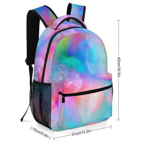 yanfind Children's Backpack Colours LGBT Domain Creative Acid Artistic Rainbow Cute Abstract Fractal Ornament Preschool Nursery Travel Bag