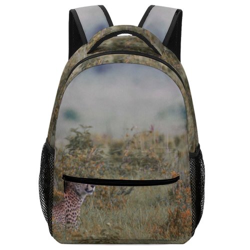 yanfind Children's Backpack Leopard Specie Young Meadow Biology Strength  Wild Grassy Outdoors Woods Strong Preschool Nursery Travel Bag
