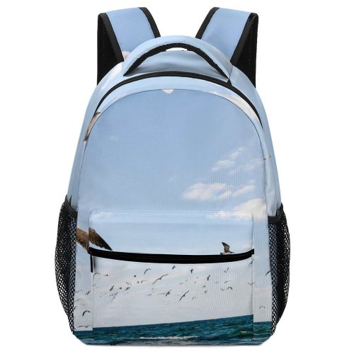 yanfind Children's Backpack Freedom Seagulls Daylight Avian Beach Seabird Action Outdoors Flying Seashore Preschool Nursery Travel Bag