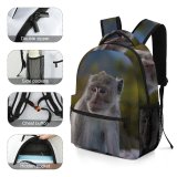 yanfind Children's Backpack  Fur Monkey Focus Macaque Field  Shallow Primate Furry Wildlife Depth Preschool Nursery Travel Bag