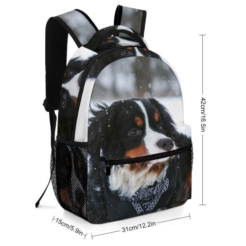 yanfind Children's Backpack Dog Winter Snow Pet Outdoors Storm Blizzard Spaniel Cocker Scarf Tree Woodland Preschool Nursery Travel Bag