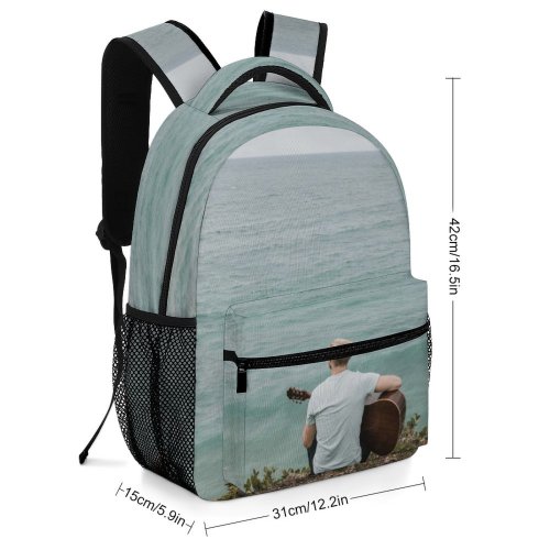 yanfind Children's Backpack  Horizon Trip Young Alone  Song Guitarist Dream  Outdoors Breathtaking Preschool Nursery Travel Bag