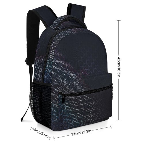 yanfind Children's Backpack Dark Hexclad Design Artistic Creativity Grid Abstract Shapes Futuristic Art Preschool Nursery Travel Bag