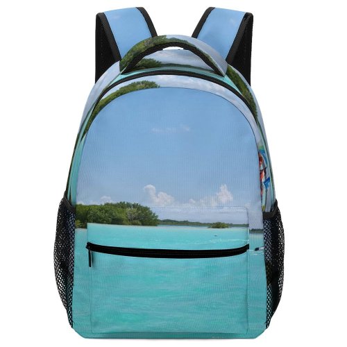 yanfind Children's Backpack Beautiful Sand Vacation Clouds Sports Daylight Travel Leisure  Island Beach Sail Preschool Nursery Travel Bag