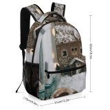 yanfind Children's Backpack  Focus Handmade Happy Design Xmas Holidays Season Jar Baking Lights Wood Preschool Nursery Travel Bag