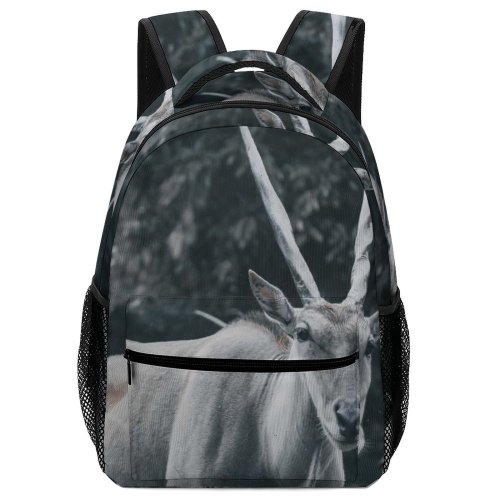 yanfind Children's Backpack Outdoors Reindeer Deer Moose Horn Park Buck Antelope Grass Bull Portrait Wild Preschool Nursery Travel Bag