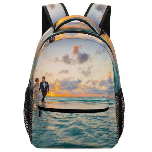 yanfind Children's Backpack Goal Sunset Beach Young Sand Couple Fuvahmulah Sunrise Maldives Morning Wedding Dawn Preschool Nursery Travel Bag