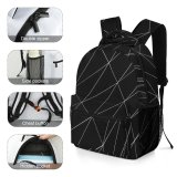 yanfind Children's Backpack Art Design Grayscale Triangles Shapes Patterns Digital Preschool Nursery Travel Bag