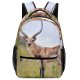 yanfind Children's Backpack Grassland Barbaric Outdoors Cute Impala Alert Deer Gazelle Antelope Grass Safari Fur Preschool Nursery Travel Bag