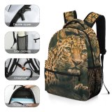 yanfind Children's Backpack Leopard Big Eyes Carnivore Dangerous Wild  Outdoors Whiskers Hunter Wildlife Cage Preschool Nursery Travel Bag