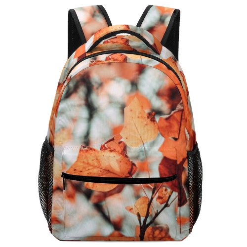yanfind Children's Backpack Flora Autumn Foliage Focus Field Leaves Shallow Season Fall Branches Depth Preschool Nursery Travel Bag