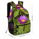 yanfind Children's Backpack Flower  Flora Lily Plant Pond  Leaves Outdoors Stem Purple Lilypad Preschool Nursery Travel Bag