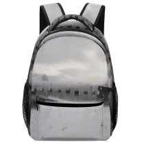 yanfind Children's Backpack Blizzard Outdoors Snow Storm Winter Grey Stock Preschool Nursery Travel Bag