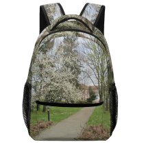 yanfind Children's Backpack Bushes Calm Clouds Countryside Distance Grassland Idyllic Landscape Meadow Parkway Peaceful Perspective Preschool Nursery Travel Bag