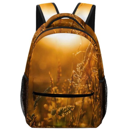 yanfind Children's Backpack  Grass Sunlight Light Plant Grain Produce Vegetable Field Country Side Wheat Preschool Nursery Travel Bag