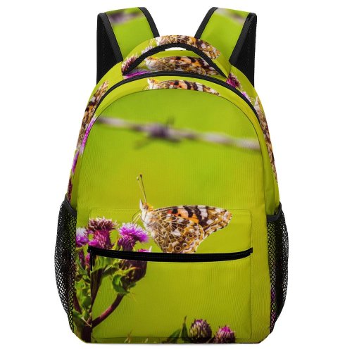 yanfind Children's Backpack Butterfly Insect Invertebrate Monarch Bee Honey Butterlfy Thistle Plant Preschool Nursery Travel Bag