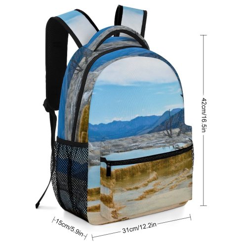 yanfind Children's Backpack Mammoth Hot Rocks Scenery Range Lake Tree  Yellowstone Dead Wilderness Preschool Nursery Travel Bag