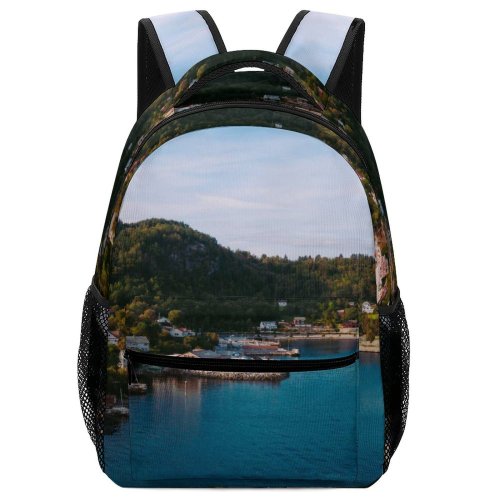 yanfind Children's Backpack Bay Stavanger Beautiful Forest Norway Port Landscape Daylight Travel Island Marina Beach Preschool Nursery Travel Bag