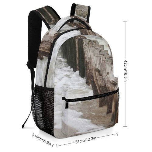 yanfind Children's Backpack Coast Sea Beach Reef Zeeland Shore Wave Ocean Coastal Oceanic Landforms Wind Preschool Nursery Travel Bag