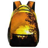 yanfind Children's Backpack Fire Light Novi Sad Tree Festival Students Cloud Concert Gig Silhouette Preschool Nursery Travel Bag