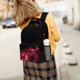 yanfind Children's Backpack Beautiful Dark  Light Still Blooming Studio Floating Flora Petals Art Minimal Preschool Nursery Travel Bag