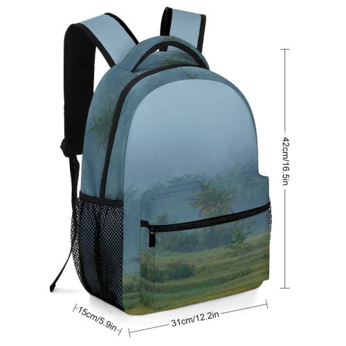 yanfind Children's Backpack Countryside Plant Woodland Forest Pictures Grassland Outdoors Stock Jungle Grey Tree Preschool Nursery Travel Bag