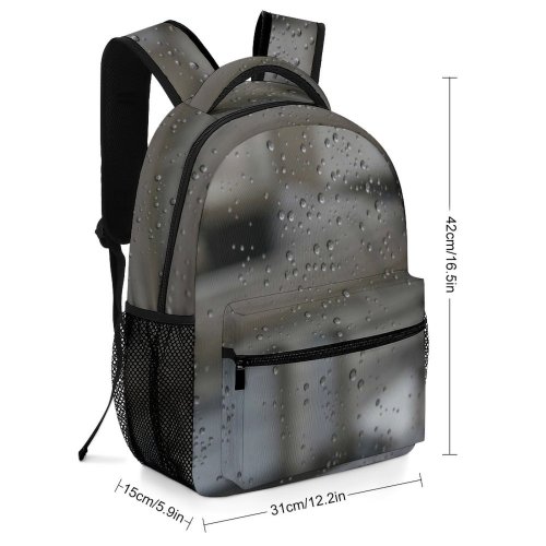 yanfind Children's Backpack Blizzard Outdoors Snow Storm Winter Grey Glass Drop Fountain Droplet Bokeh Preschool Nursery Travel Bag