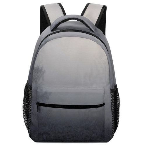 yanfind Children's Backpack Grey Fog Haze Tree Winter Frost Landscape Mist Outdoors Alone Gust Wind Preschool Nursery Travel Bag