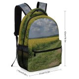 yanfind Children's Backpack Flowering Rural Countryside Domain Farm Bed Pictures Grassland Cloud Outdoors Poland Preschool Nursery Travel Bag