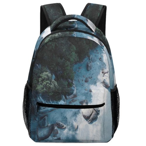 yanfind Children's Backpack Ocean Outdoors Landscape Daylight Travel Rocks Motion Seashore Rocky  Underwater Exploration Preschool Nursery Travel Bag