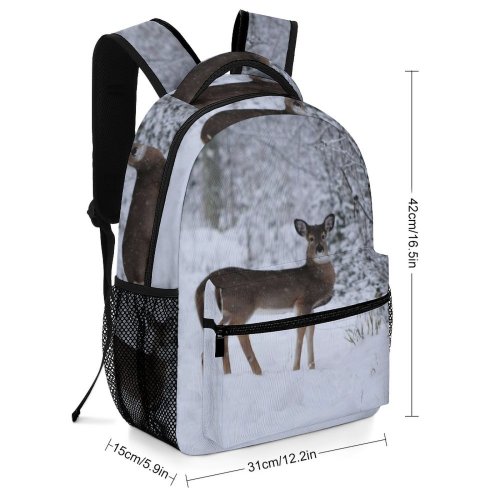 yanfind Children's Backpack Frozen Freezing Deer Frost Wild Frosty Winter Outdoors Reindeer Scenic Moose Virginia Preschool Nursery Travel Bag