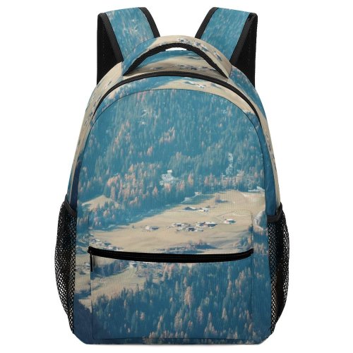 yanfind Children's Backpack Landscape Abies Pine Plant Creative Farming Pictures Outdoors Farmer Snow Tree Preschool Nursery Travel Bag