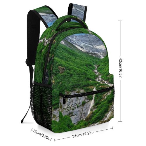yanfind Children's Backpack Creative Valley Pictures Alaska Outdoors Waterfall Alaska's  Range Bay Usa Preschool Nursery Travel Bag