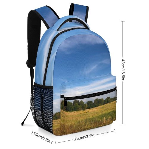 yanfind Children's Backpack Field Grassland Outdoors Countryside Brovars'kyi Rayon Savanna Landscape Land Rural Farm Meadow Preschool Nursery Travel Bag
